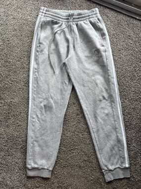 adidas Light Gray Women's Track Joggers with Side Stripes